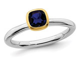 Lab Created Sapphire Ring 1/2 Carat (ctw) in Sterling Silver